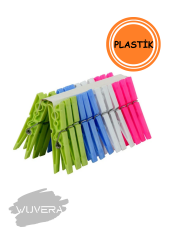 Wuvera Plastik Mandal 24’lü – Dayanıklı ve Pratik Çamaşır Mandalı