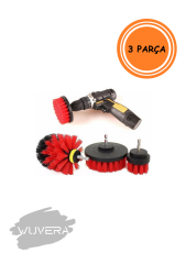 Wuvera Matkap Ucuna Takılan Temizlik Fırça Seti – 3 Parça Fırça Başlık ile Derinlemesine Temizlik